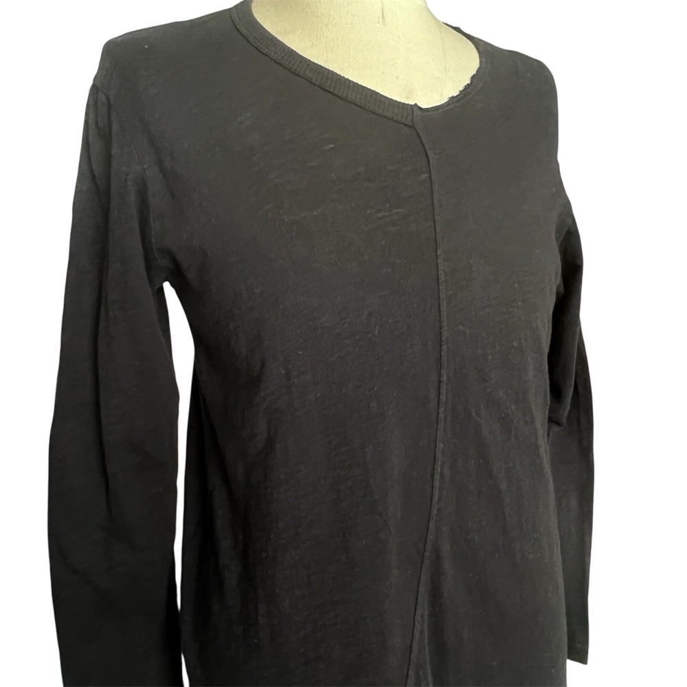 Wilt Asymmetrical Heathered Black Top Casual Relaxed Minimalist Pullover Size M - Picture 3 of 9
